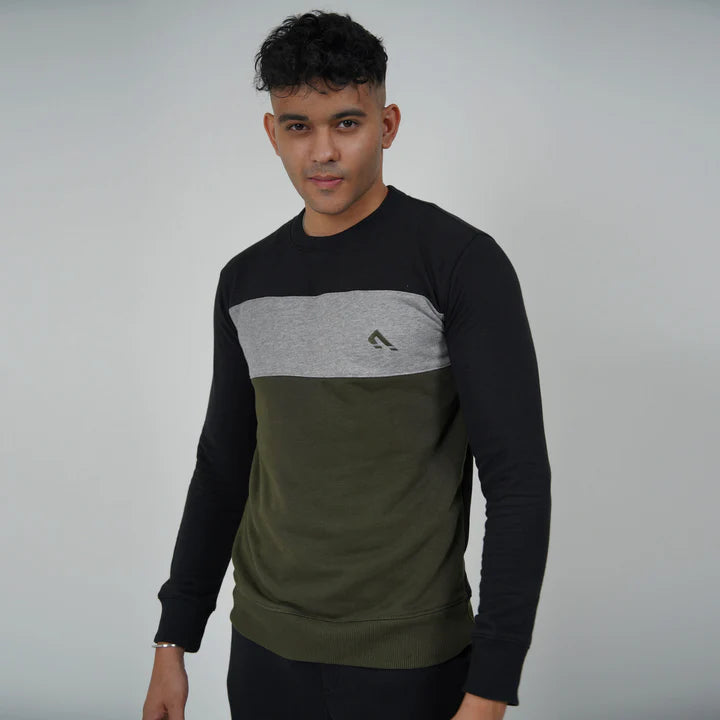 Progression Terry Sweatshirt (Black/Olive)