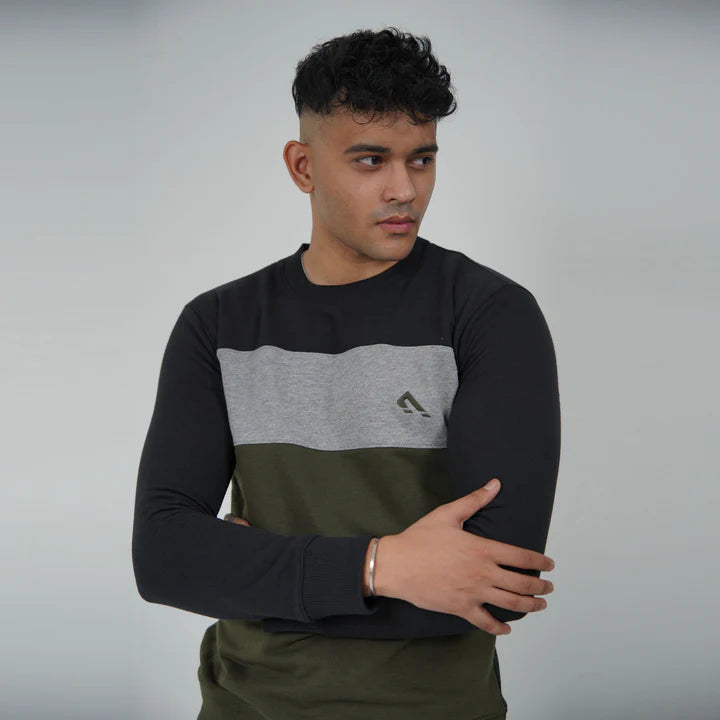 Progression Terry Sweatshirt (Black/Olive)