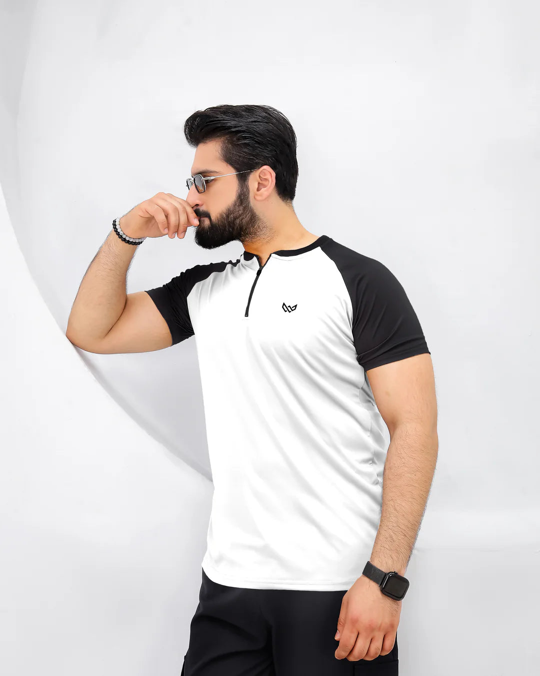 Velocity Zip Tee (White/Black)