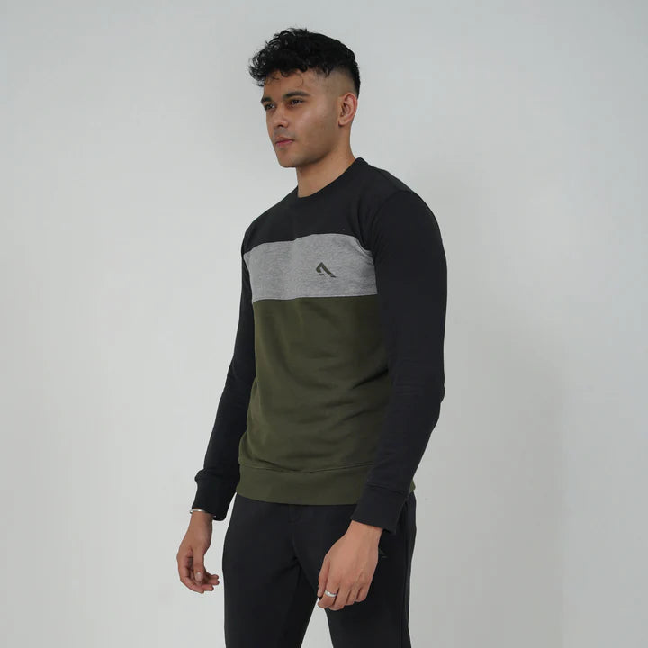 Progression Terry Sweatshirt (Black/Olive)
