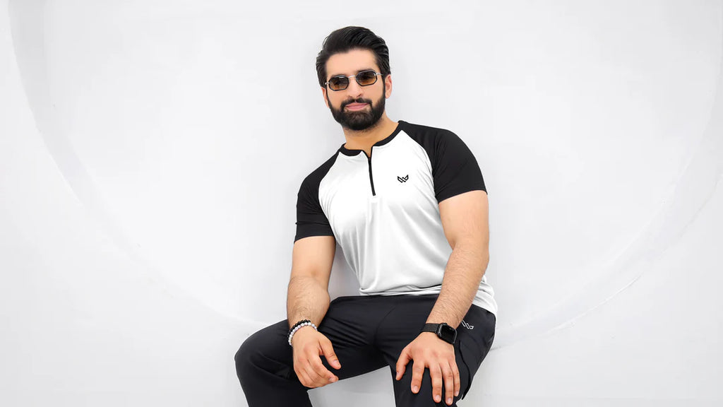 Velocity Zip Tee (White/Black)